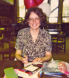 Caroline B. Cooney signing books